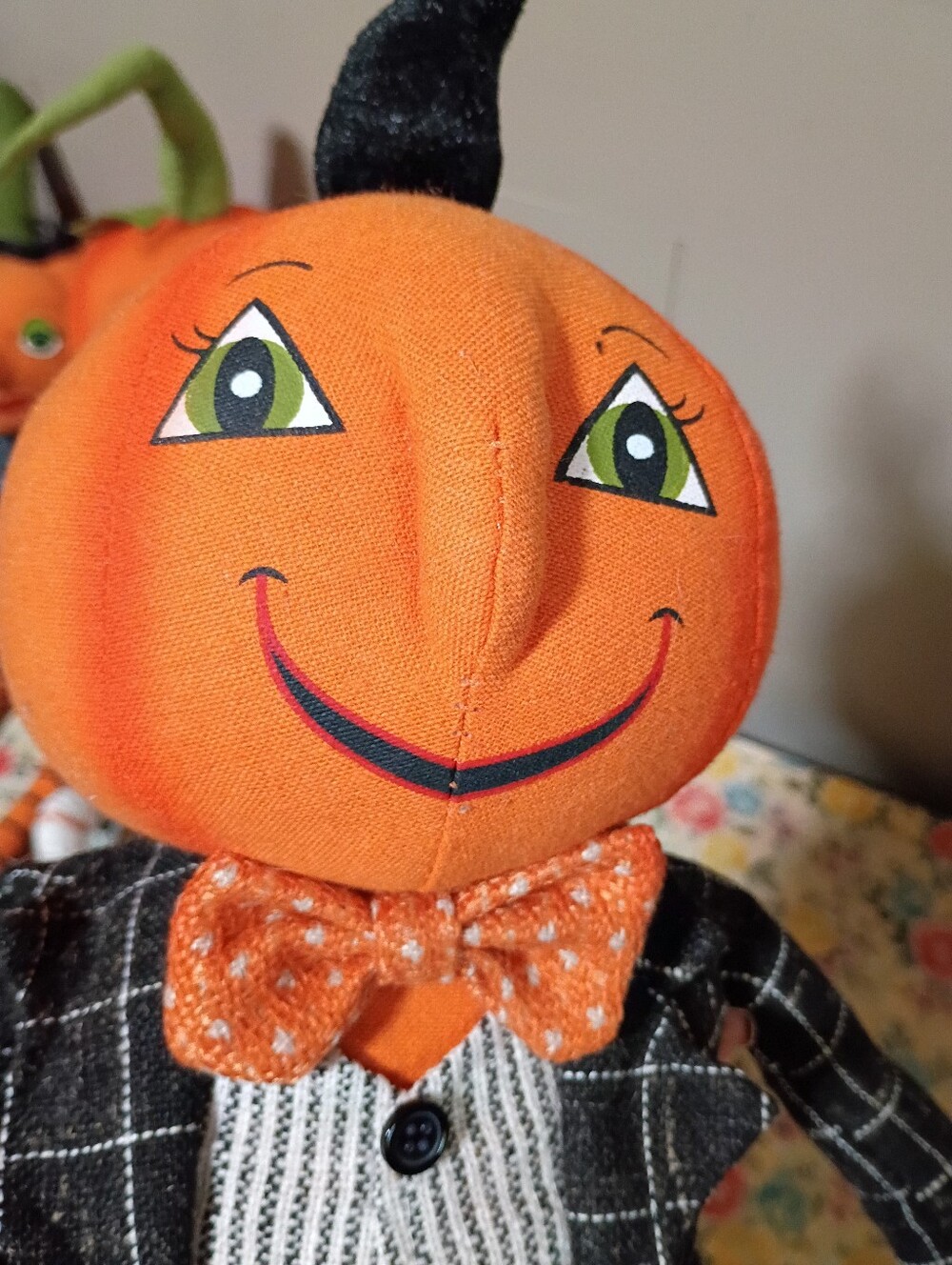 fall decor pumpkin Halloween man doll vintage retro - Picture 6 of 16